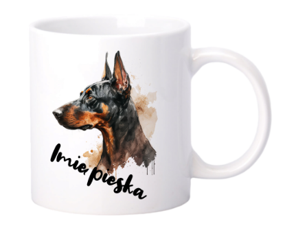 Obrazek Doberman + Imię, 330 ml